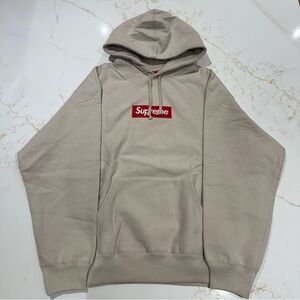 Supreme Box Logo Hoodie Hooded Sweatshirt Stone FW24 Size Large
